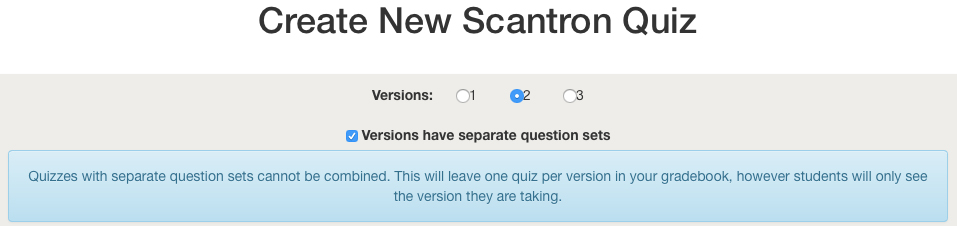 Create New Scantron